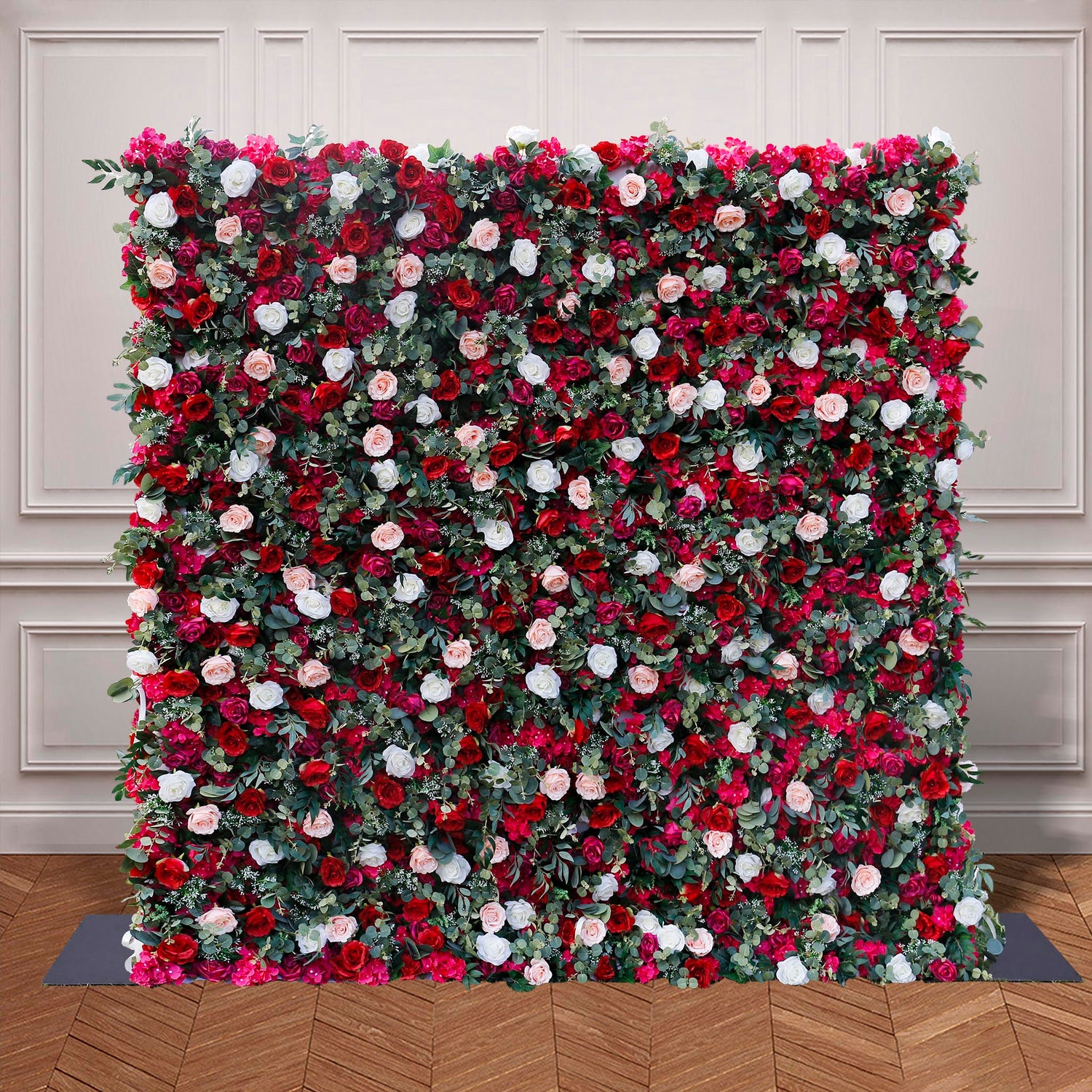 Aliflowers 3D Red Pink Rose with Leaves Floral Wall Prop for Wedding Party ALFWL046 - Ali Flowers