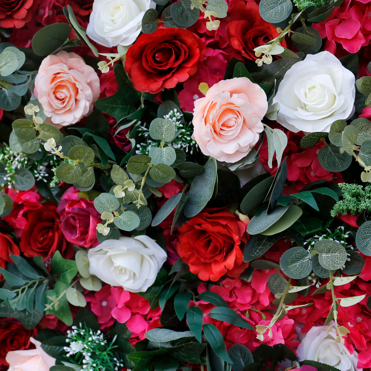 Aliflowers 3D Red Pink Rose with Leaves Floral Wall Prop for Wedding Party ALFWL046 - Ali Flowers