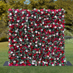 Aliflowers 3D Red Pink Rose with Leaves Floral Wall Prop for Wedding Party ALFWL046 - Ali Flowers