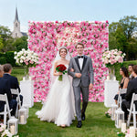 Aliflowers 3D Rose Pink Flower Wall for Outdoor Wedding ALFWL053 - Ali Flowers