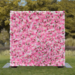 Aliflowers 3D Rose Pink Flower Wall for Outdoor Wedding ALFWL053 - Ali Flowers