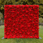 Aliflowers Red Rose with Hydrangea 3D Flower Wall Decor for Display Party Stage Prop ALFWL060 - Ali Flowers