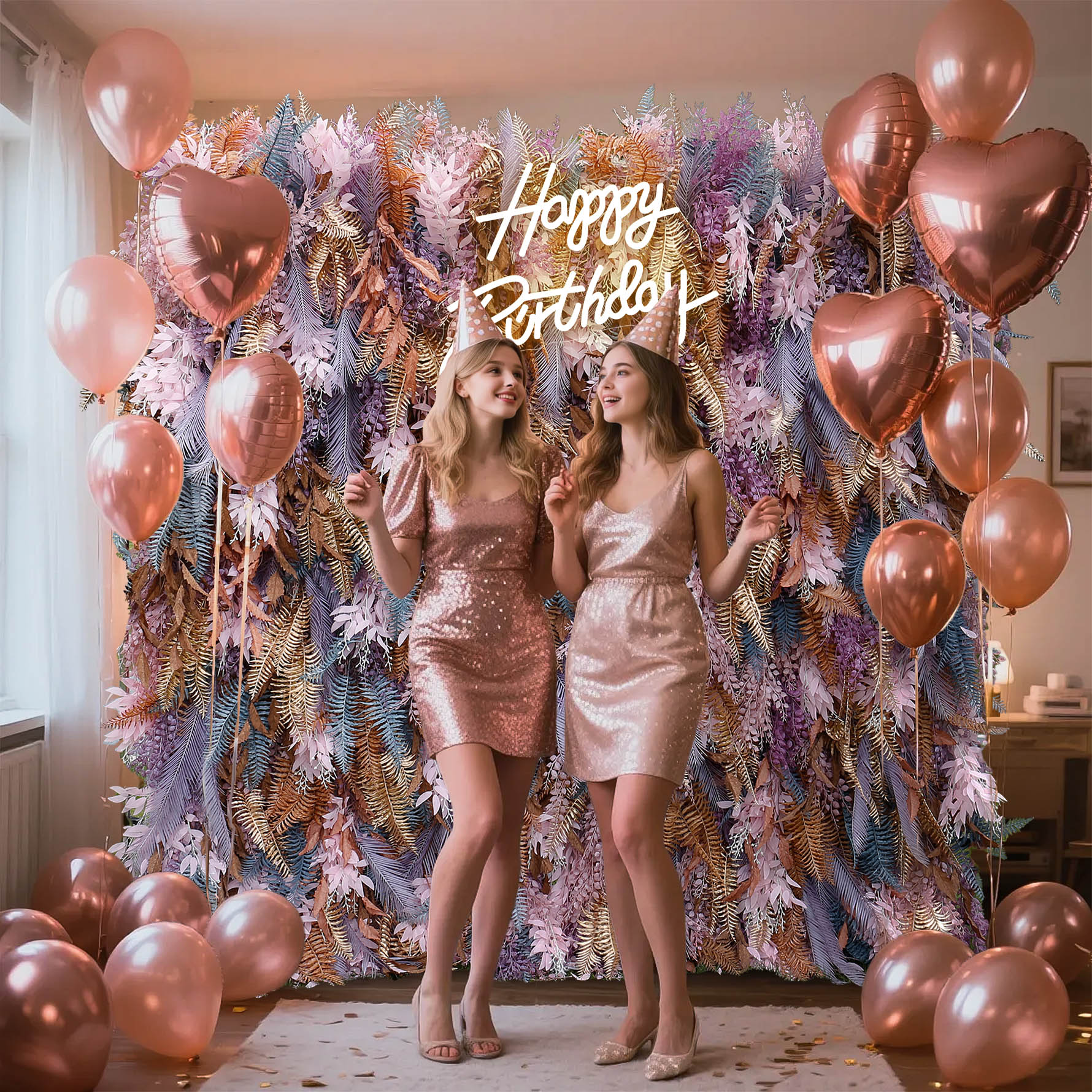 Aliflowers Retro Pampas Grass Flower Wall Outside Backdrop ALFWL123 - Ali Flowers