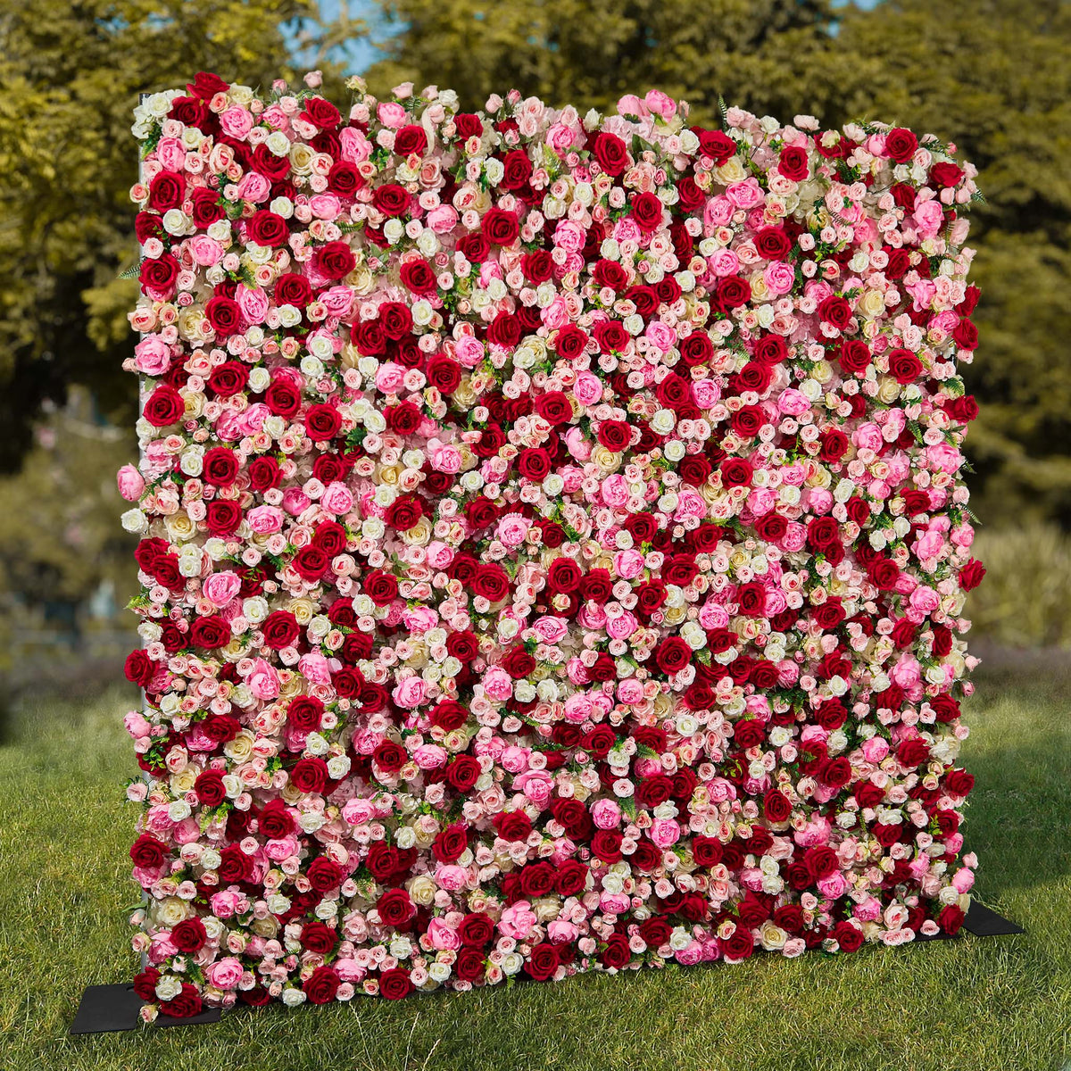 Aliflowers 3D Pink Rose Roller Curtain Decoration Wedding Flower Background Wall