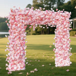 Aliflowers Pink Roses Flower Arch Fabric Backdrop Flower Wall Proposal Wedding Party Decor GM006