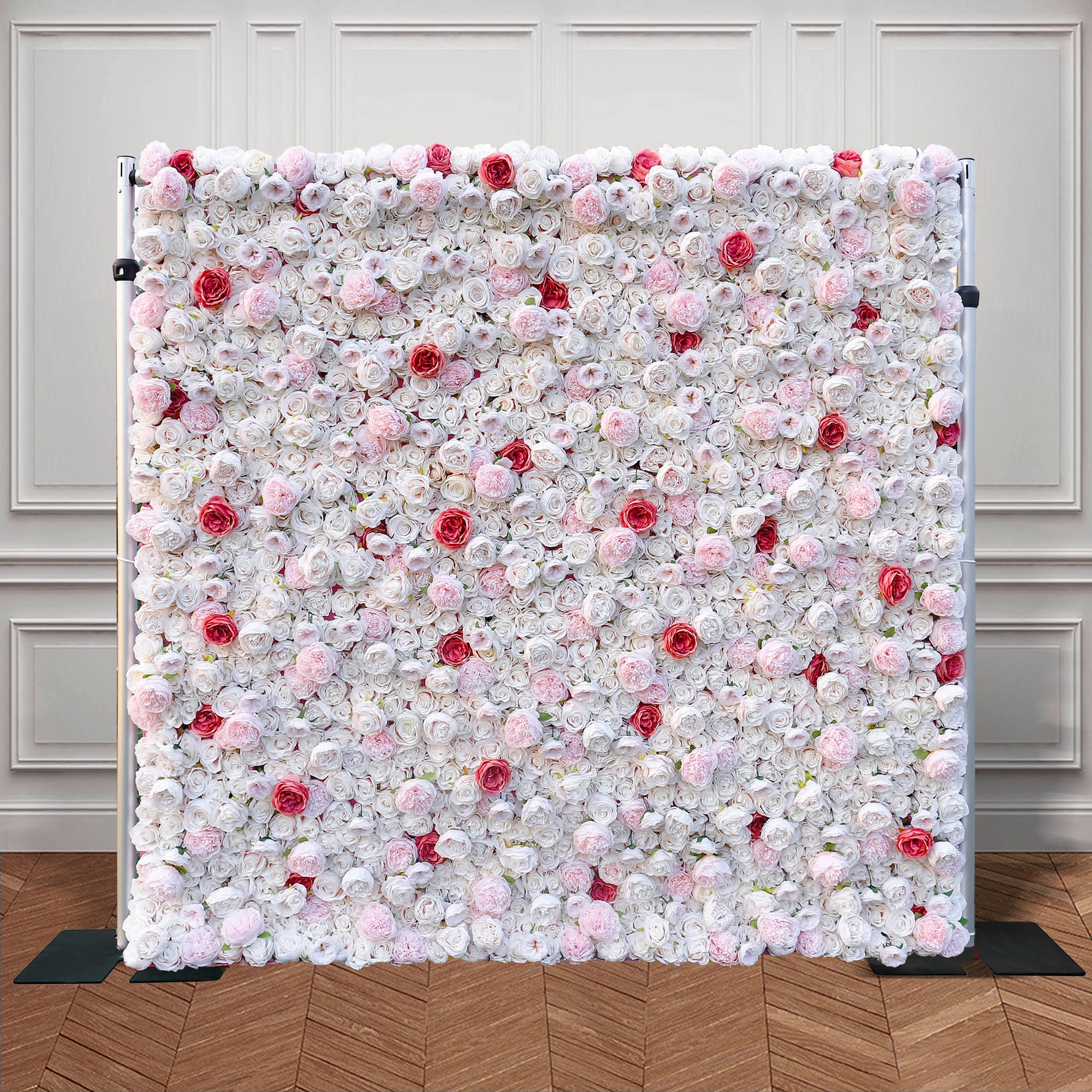 Aliflowers 3D Wave Point Rose Peony White Flower Wall ALFWL071 - Ali Flowers