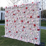 Aliflowers 3D Wave Point Rose Peony White Flower Wall ALFWL071 - Ali Flowers