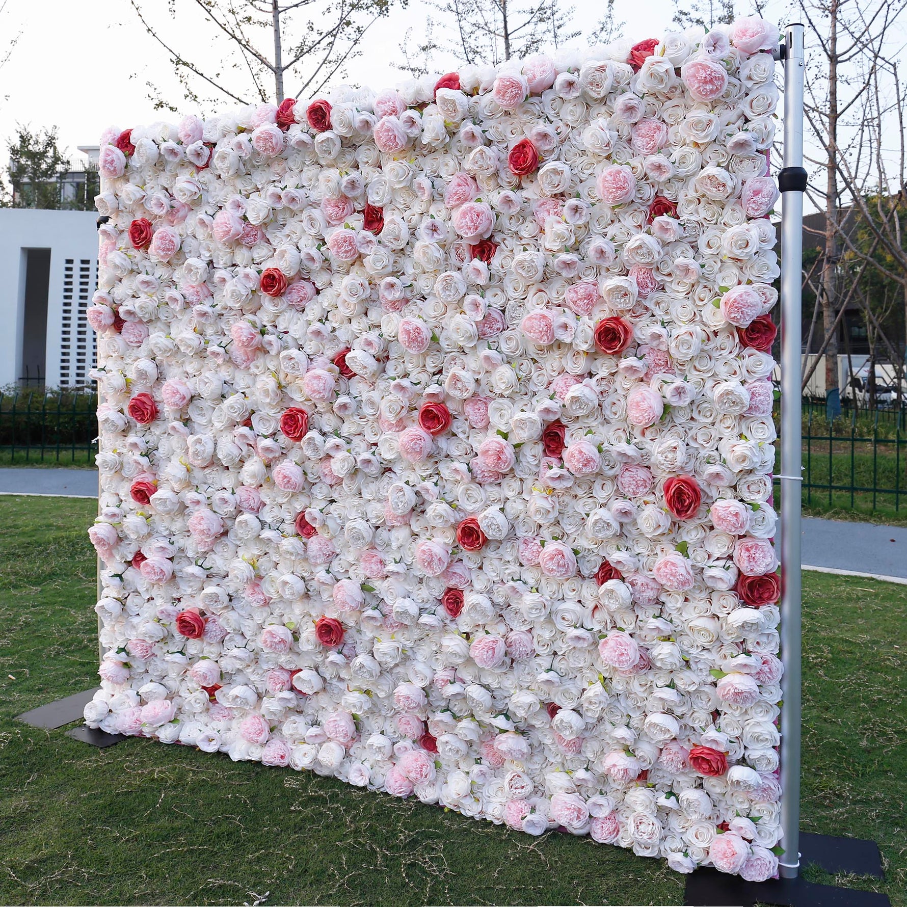 Aliflowers 3D Wave Point Rose Peony White Flower Wall ALFWL071 - Ali Flowers