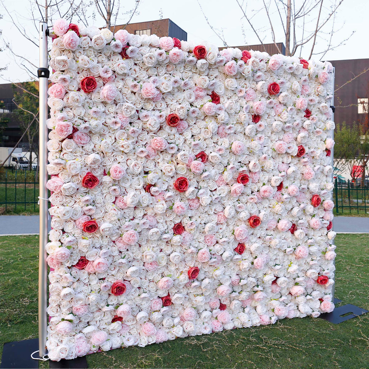 Aliflowers 3D Wave Point Rose Peony White Flower Wall ALFWL071 - Ali Flowers