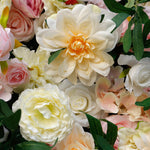 Aliflowers Wedding Backdrop Decor Green Leaves Pink Rose Fabric Cloth Flower Wall ALFWL083 - Ali Flowers