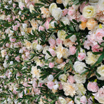 Aliflowers Wedding Backdrop Decor Green Leaves Pink Rose Fabric Cloth Flower Wall ALFWL083 - Ali Flowers