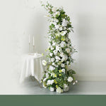 Aliflowers Forest-Themed Series White Dahlia With Greenery Flower Row Arrangement Decor Wedding Backdrop Horn Arch ALFAC013 - Ali Flowers