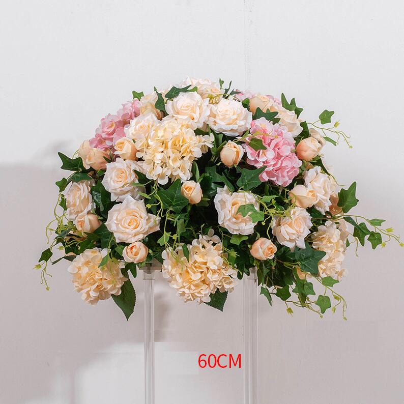 Ali Flowers Light Yellow Silk Flower Ball Centerpieces for Table Deco-ALFBL005 - Ali Flowers