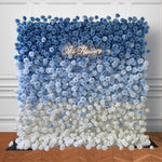 Ali Flowers 5d White Blue Rose Flower Wall Backdrop for Wedding Party Events Decoration ALFWL024 - Ali Flowers