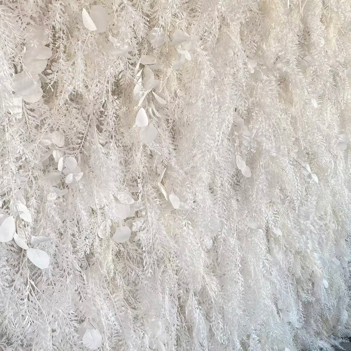 Ali Flowers Wedding Feather Backdrop Decoration 3D Artificial Silk Roll Up Cloth Fabric Net Flower Wall Background Props ALFWL012 - Ali Flowers