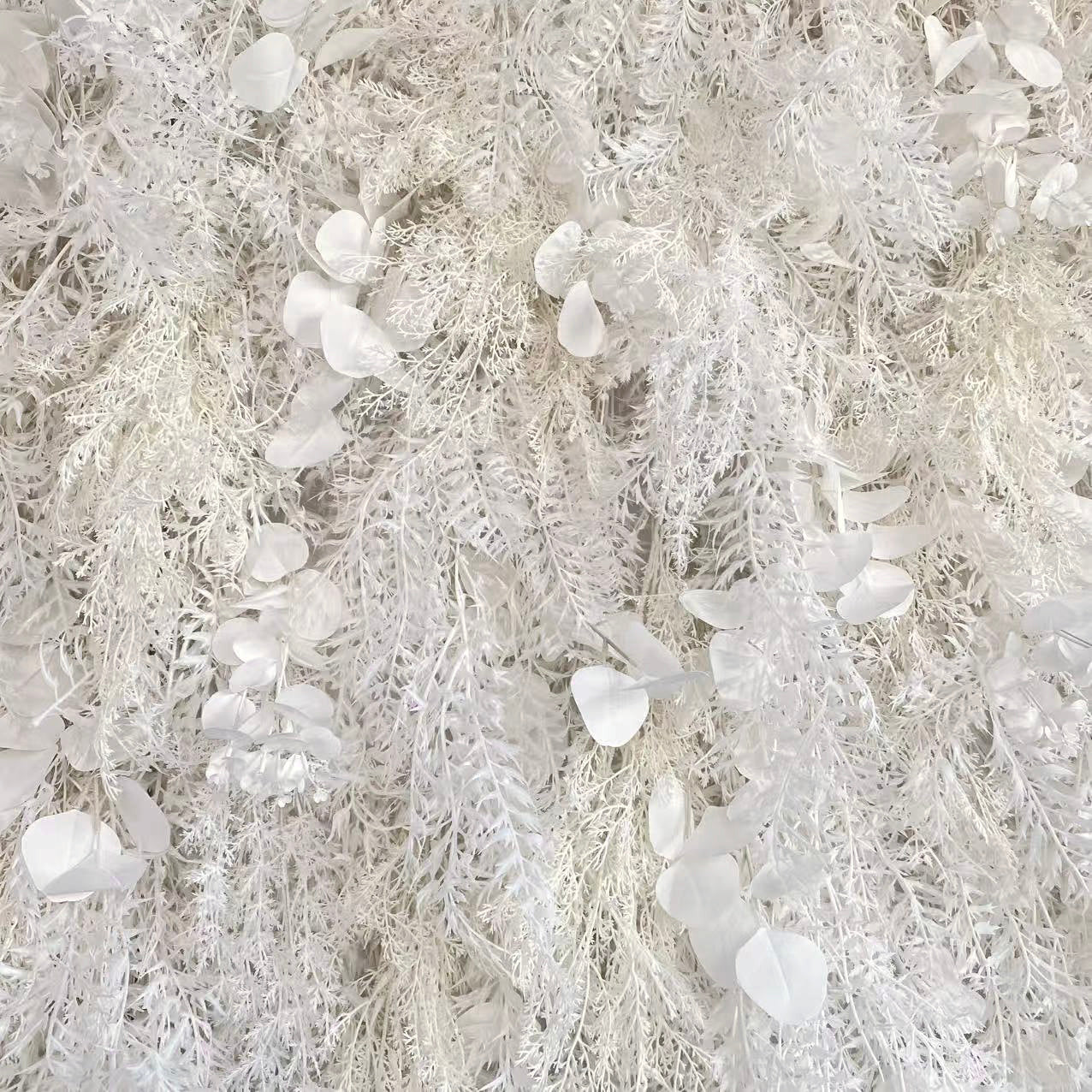 Ali Flowers Wedding Feather Backdrop Decoration 3D Artificial Silk Roll Up Cloth Fabric Net Flower Wall Background Props ALFWL012 - Ali Flowers