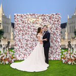 Aliflowers White Matte Pink Fabric Wall Flowers Window Display ALFWL107 - Ali Flowers