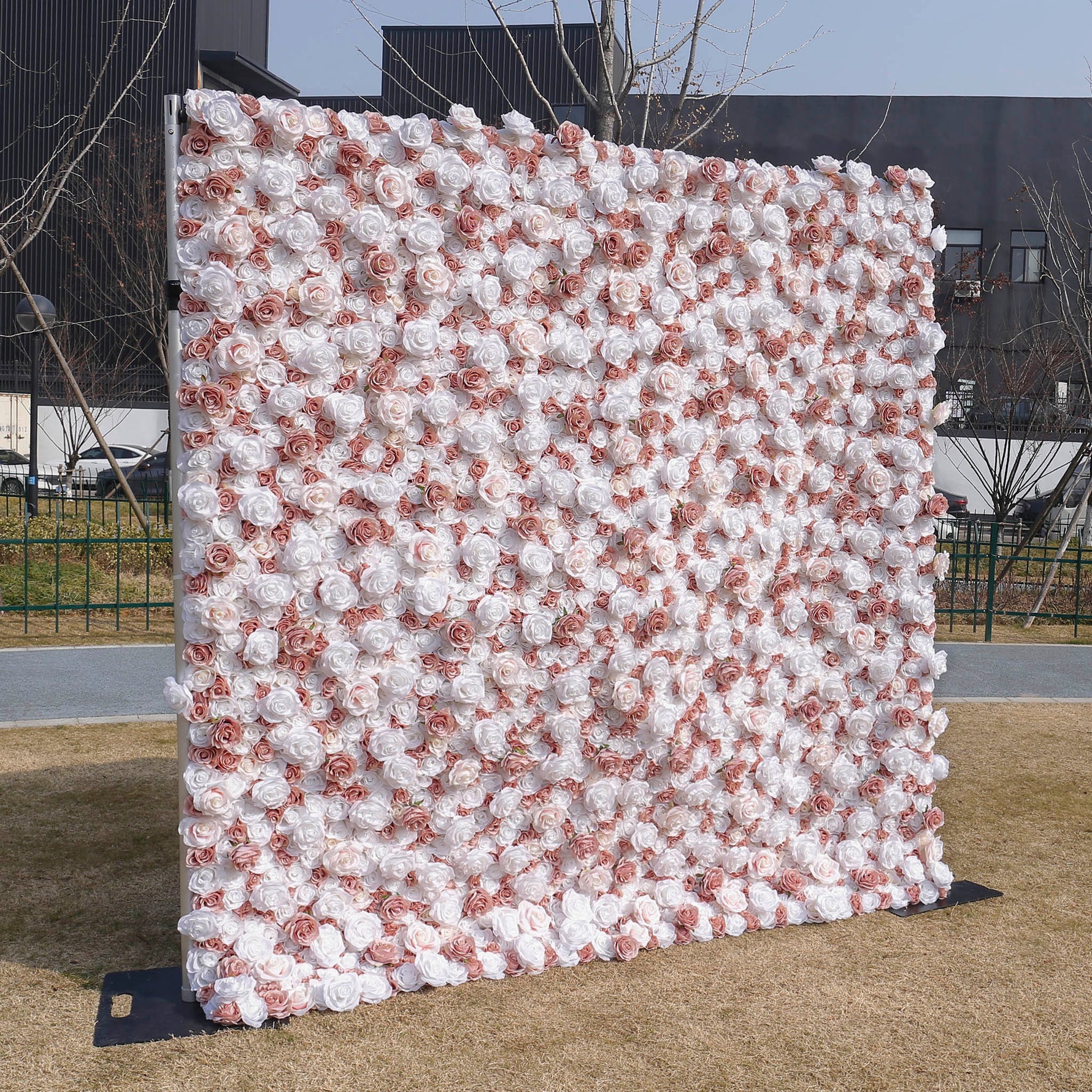 Aliflowers White Matte Pink Fabric Wall Flowers Window Display ALFWL107 - Ali Flowers