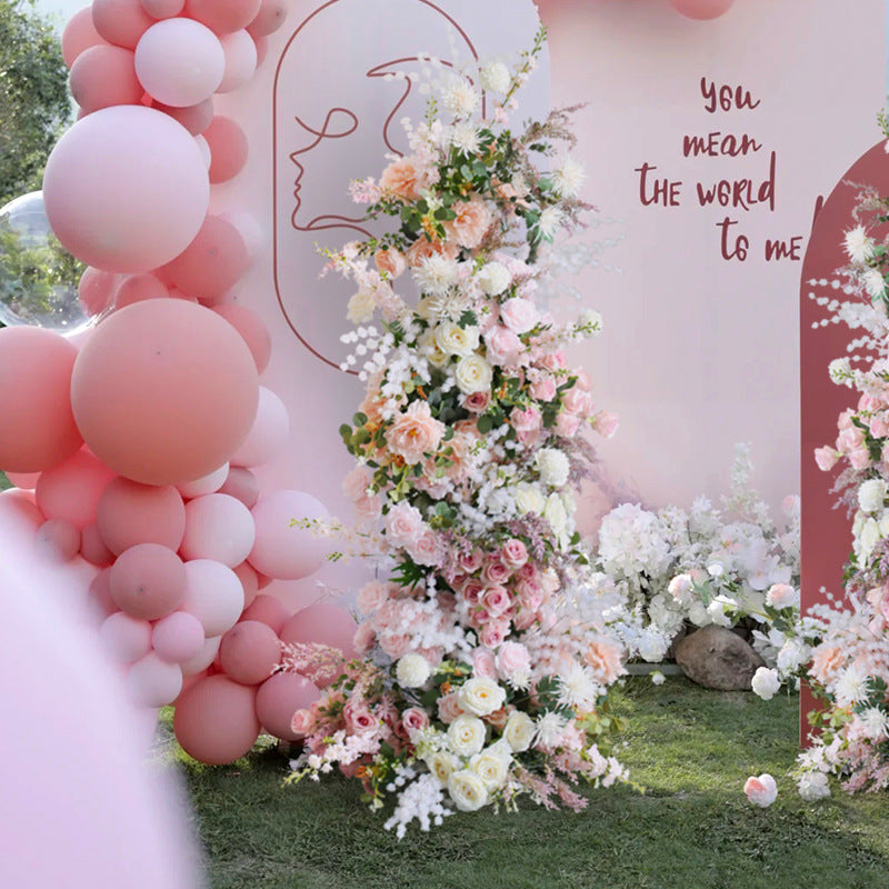 Aliflowers Blush Series Delphinium Grass Green Plant Leaves Flower Arrangement Decor Wedding Background Frame Aisle Floor Flower ALFAC007 - Ali Flowers