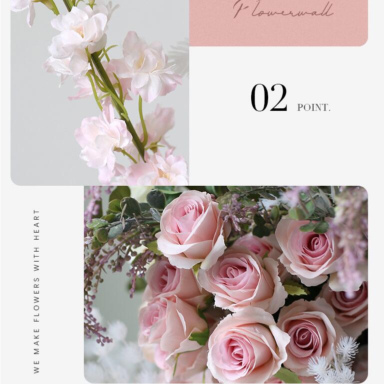 Aliflowers Blush Series Delphinium Grass Green Plant Leaves Flower Arrangement Decor Wedding Background Frame Aisle Floor Flower ALFAC007 - Ali Flowers