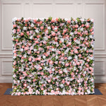 Aliflowers 3D White Rose with Pink Peony Decorative Flower Wall ALFWL044 - Ali Flowers
