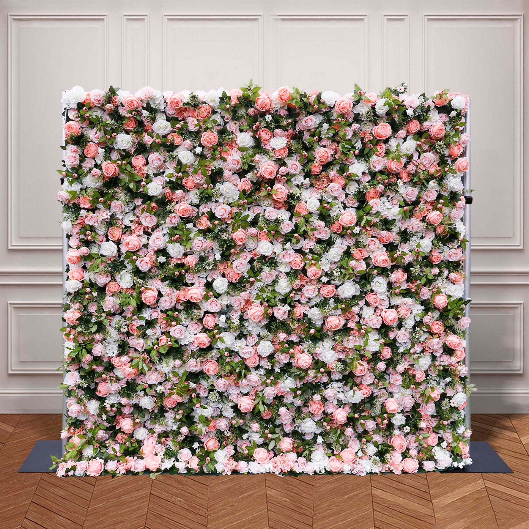 Aliflowers 3D White Rose with Pink Peony Decorative Flower Wall ALFWL044 - Ali Flowers