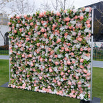 Aliflowers 3D White Rose with Pink Peony Decorative Flower Wall ALFWL044 - Ali Flowers