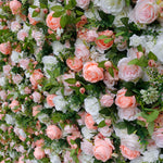 Aliflowers 3D White Rose with Pink Peony Decorative Flower Wall ALFWL044 - Ali Flowers