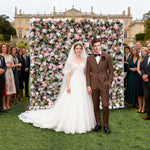 Aliflowers 3D White Rose with Pink Peony Decorative Flower Wall ALFWL044 - Ali Flowers