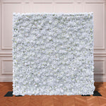 Aliflowers 3D Fabric Artificial White Rose Flower Wall for Bridal Shower ALFWL054 - Ali Flowers