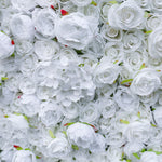 Aliflowers 3D Fabric Artificial White Rose Flower Wall for Bridal Shower ALFWL054 - Ali Flowers