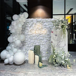 Aliflowers 3D Fabric Artificial White Rose Flower Wall for Bridal Shower ALFWL054 - Ali Flowers