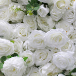 Infinity White Rose Flower Wall Backdrop for Weddings Events and Photo Booths - Ali Flowers