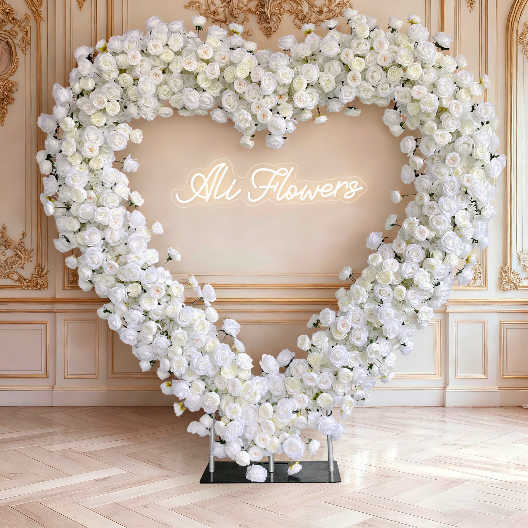 Aliflowers White Rose Series Heart Arch for Wedding Decorations ALFAH001 - Ali Flowers