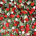Aliflower Christmas Artificial Flower Wall Snow Rolling up Fabric Curtain Backdrop Decoration without Stand MCFL23003 - Ali Flowers