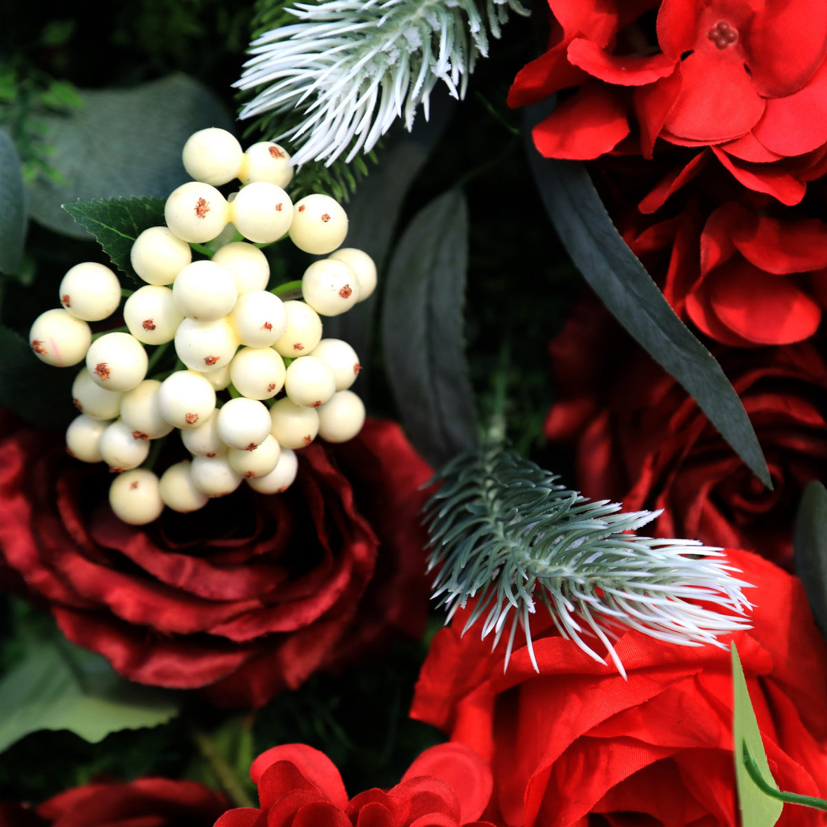 Aliflower Christmas Artificial Flower Wall Snow Rolling up Fabric Curtain Backdrop Decoration without Stand MCFL23003 - Ali Flowers