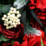 Aliflower Christmas Artificial Flower Wall Snow Rolling up Fabric Curtain Backdrop Decoration without Stand MCFL23003 - Ali Flowers